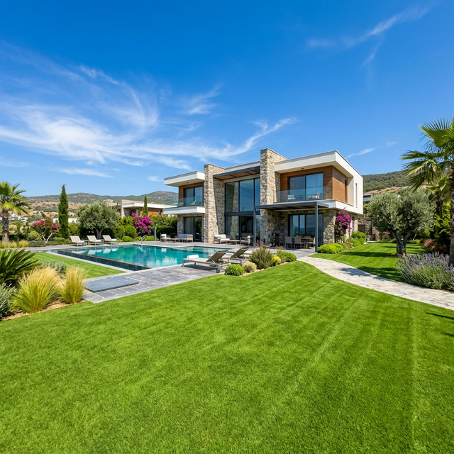 Hazır Rulo Çim Villa Uygulaması